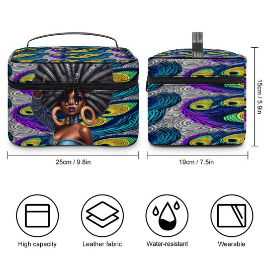 Make-up bag with Lychee pattern PU material