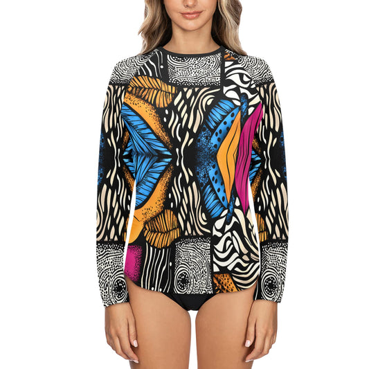 Women's Long Sleeve Swim Shirt (S39)