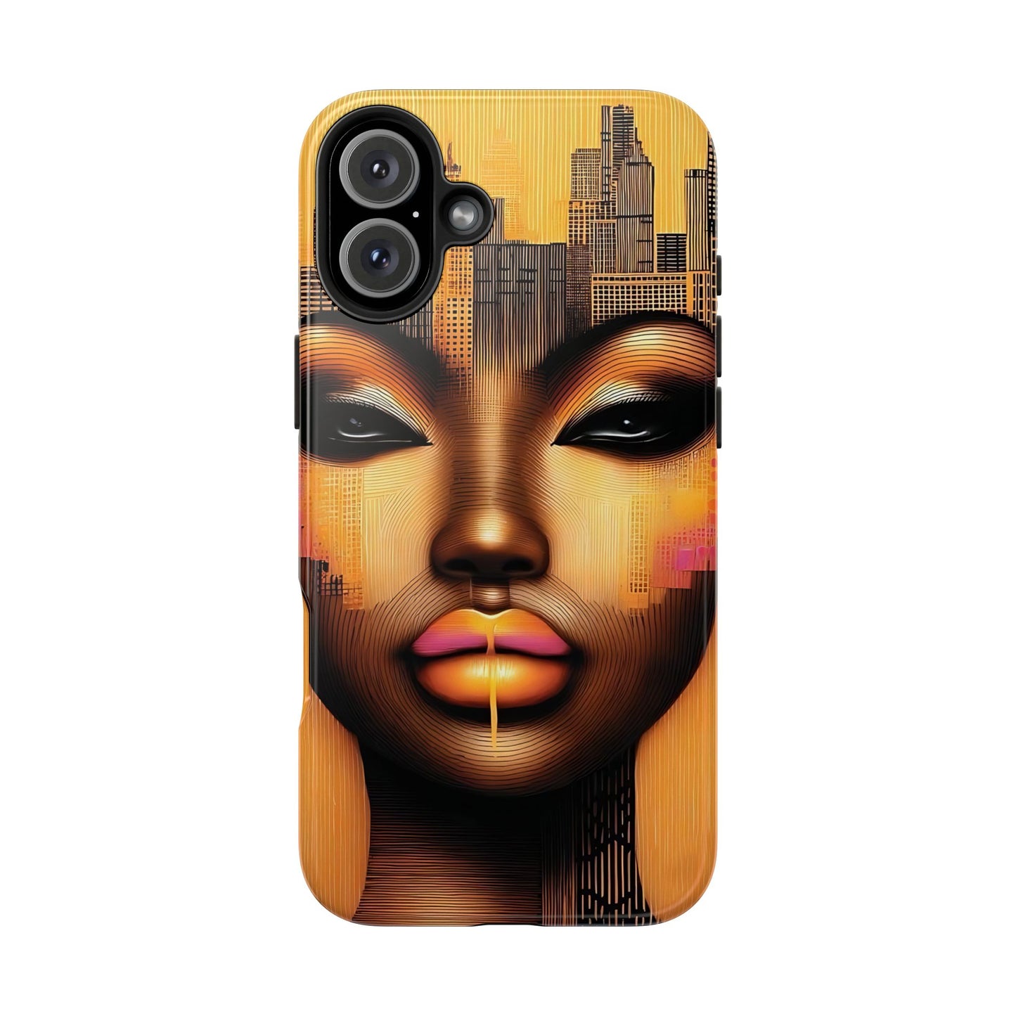 Afrocentric Tough Phone Case, City Girl On The Move Unique Design, Urban Street Style, Protective Cellphone Cover, Trendy Mobile Accessory