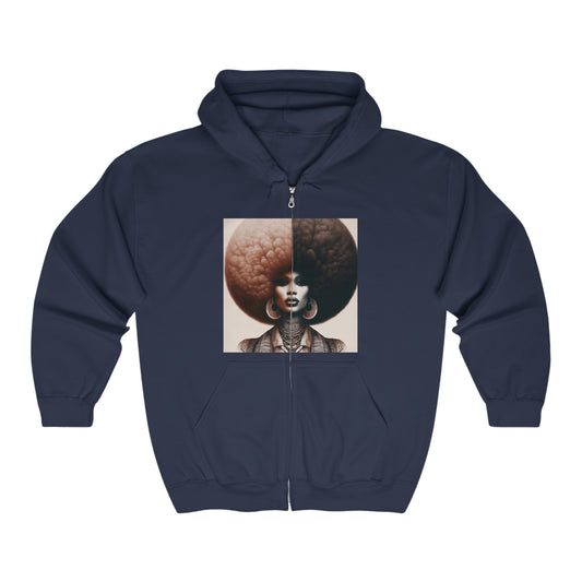 Afro Power Unisex Heavy Blend™ Full Zip Hooded Sweatshirt #AP3