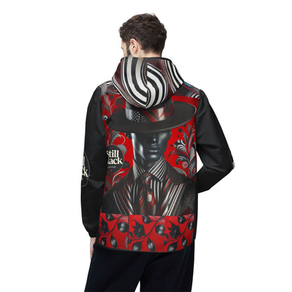 Still Black Windbreaker Jacket (AOP) #SB16