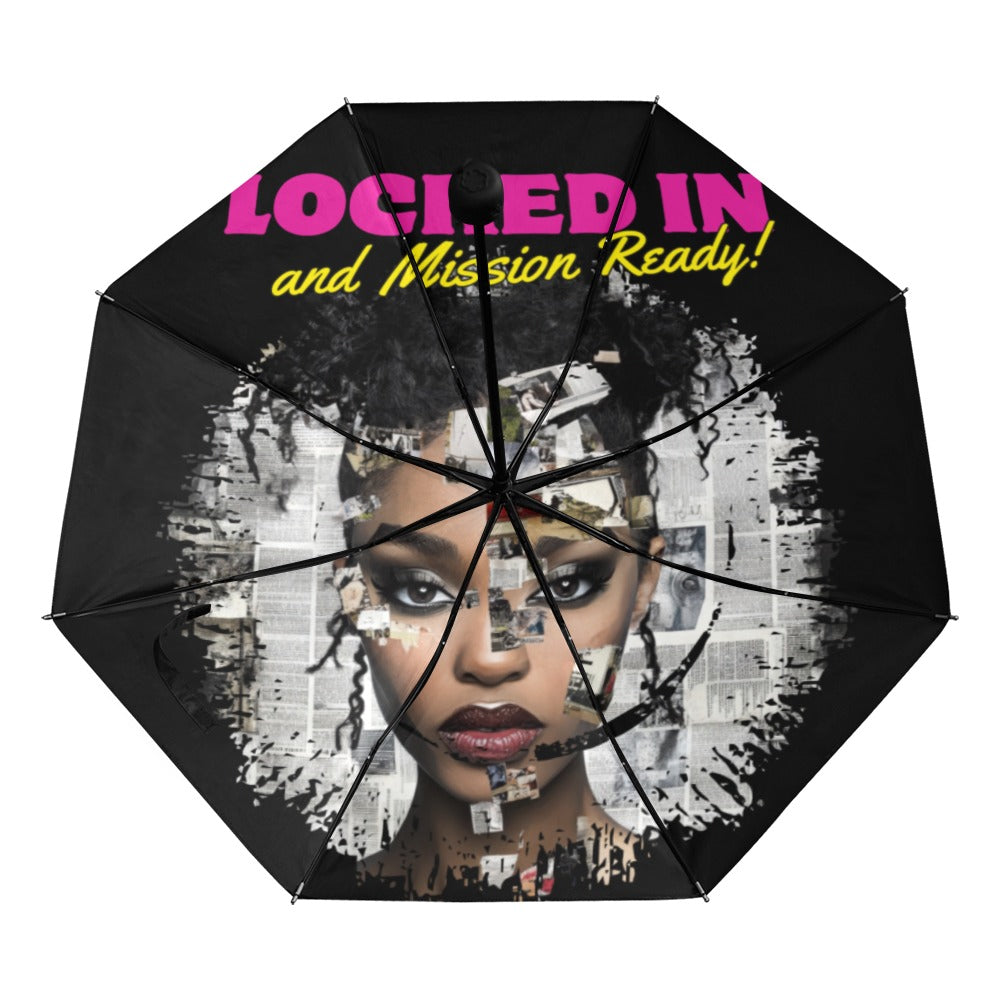 Locked In and Mission Ready Umbrella Anti-UV Foldable Umbrella (Underside Printing) (U07)