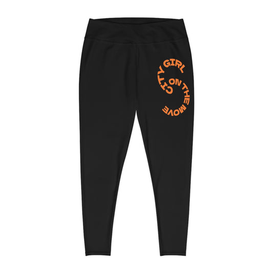 Afrocentric City Girl Plus Size Motivational Leggings for Active Living | Everyday Comfort, Fitness, Casual Wear, Gift for Her, Yoga Pants