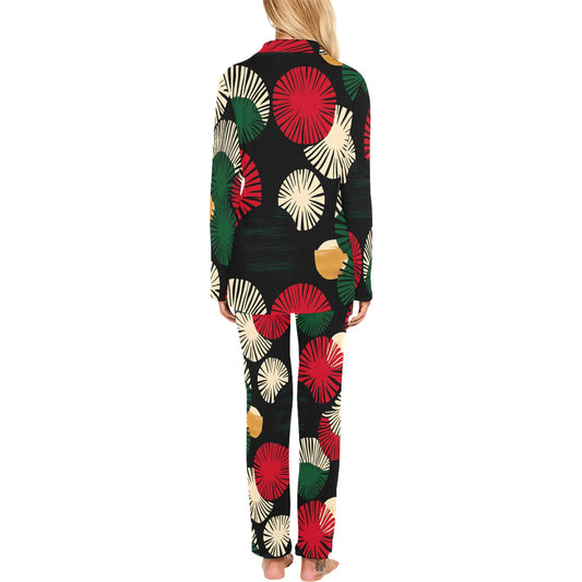 Circle Pattern Women's Pajama Set Women's Long Pajama Set