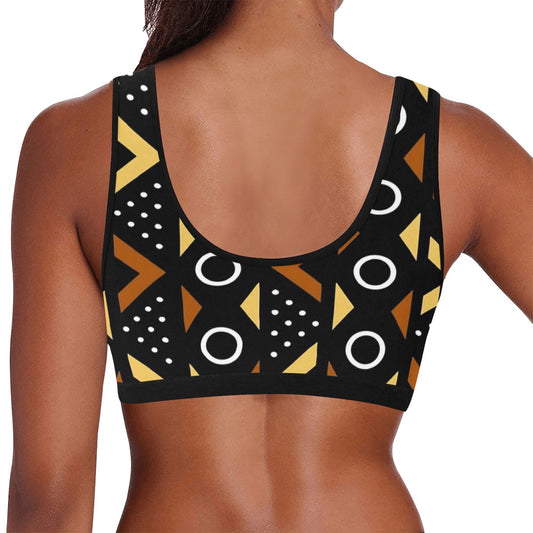 Afro Pattern Sports Bra Women's All Over Print Sports Bra (Model T52)