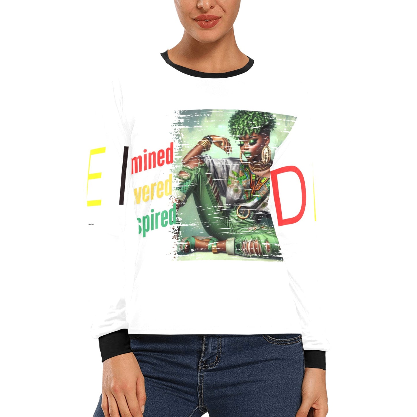 DEI Long Sleeve Tee Women's All Over Print Long Sleeve T-shirt (Model T51)