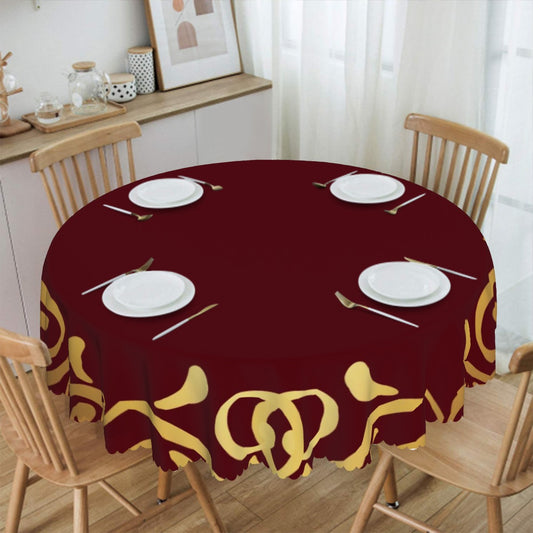 Special Occasion Round Tablecloth with Wavy Edge