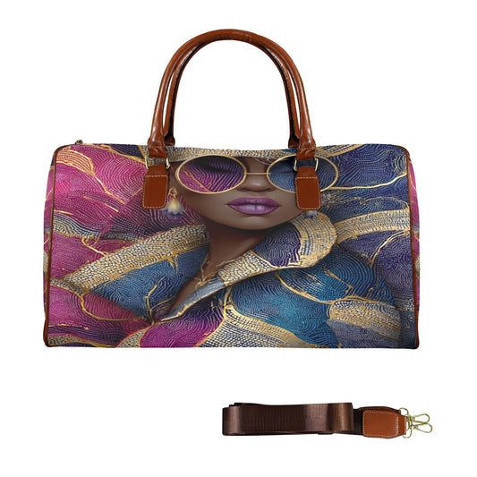 Shaded Beauty Travel Bag Large Capacity Travel Bag-Large (Brown Short Patch) (1737)