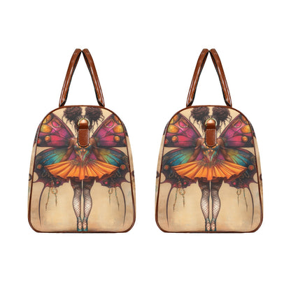 AfroCentric Butterfly Winged Ballerinas Large Capacity Travel Bag-Large (Brown Short Patch) (1737) Large Capacity Travel Bag-Large (Brown Short Patch) (1737)