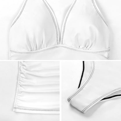 2-Piece Women's Halter Tankini 48KA01 (All-Over Printing)