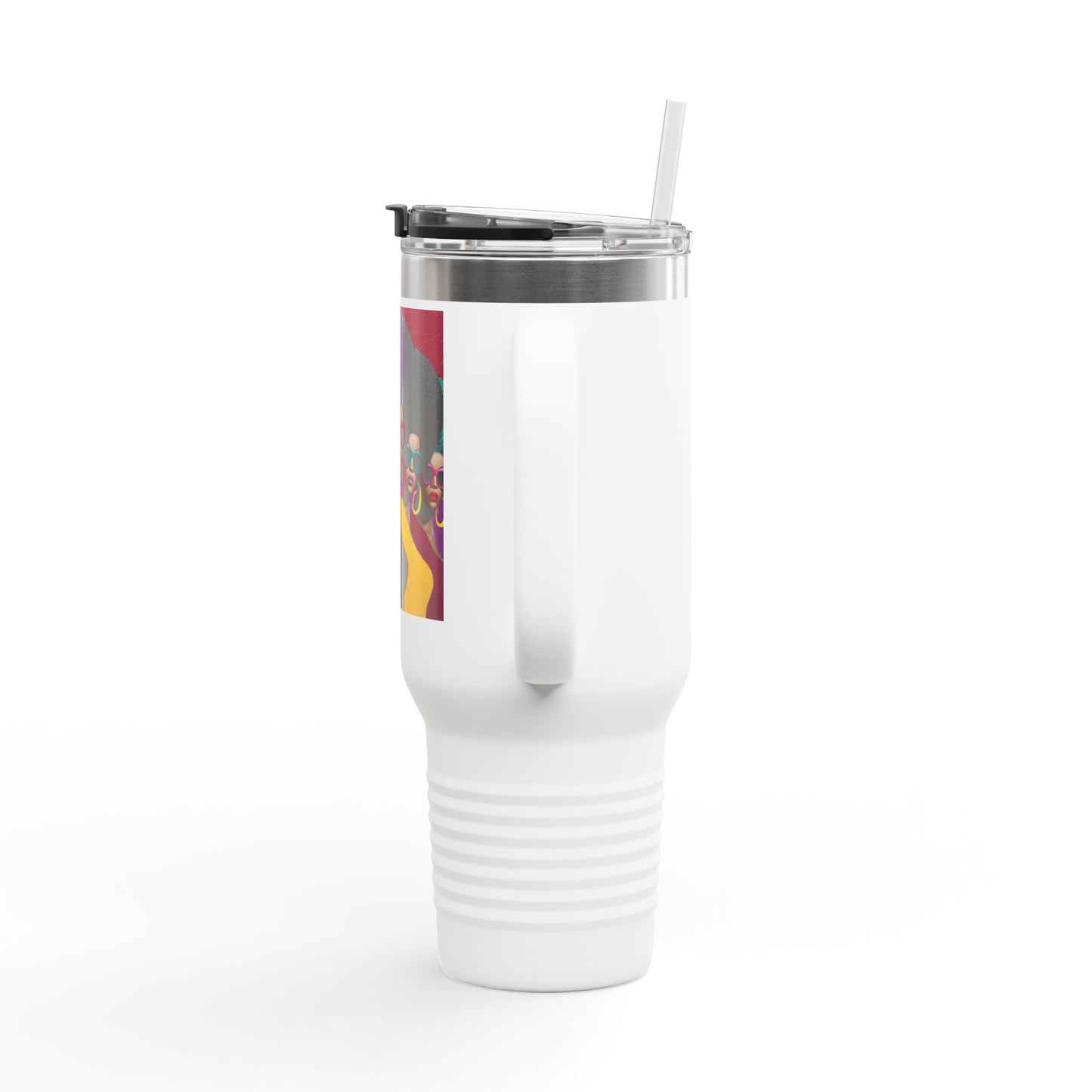 Afrocentric Tumbler Mug, Black Woman Afro Sunglasses Drinkware, Travel Coffee