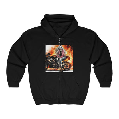 Born To Ride Unisex Heavy Blend™ Full Zip Hooded Sweatshirt #13MU