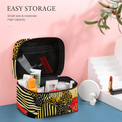 Make-up bag with Lychee pattern PU material
