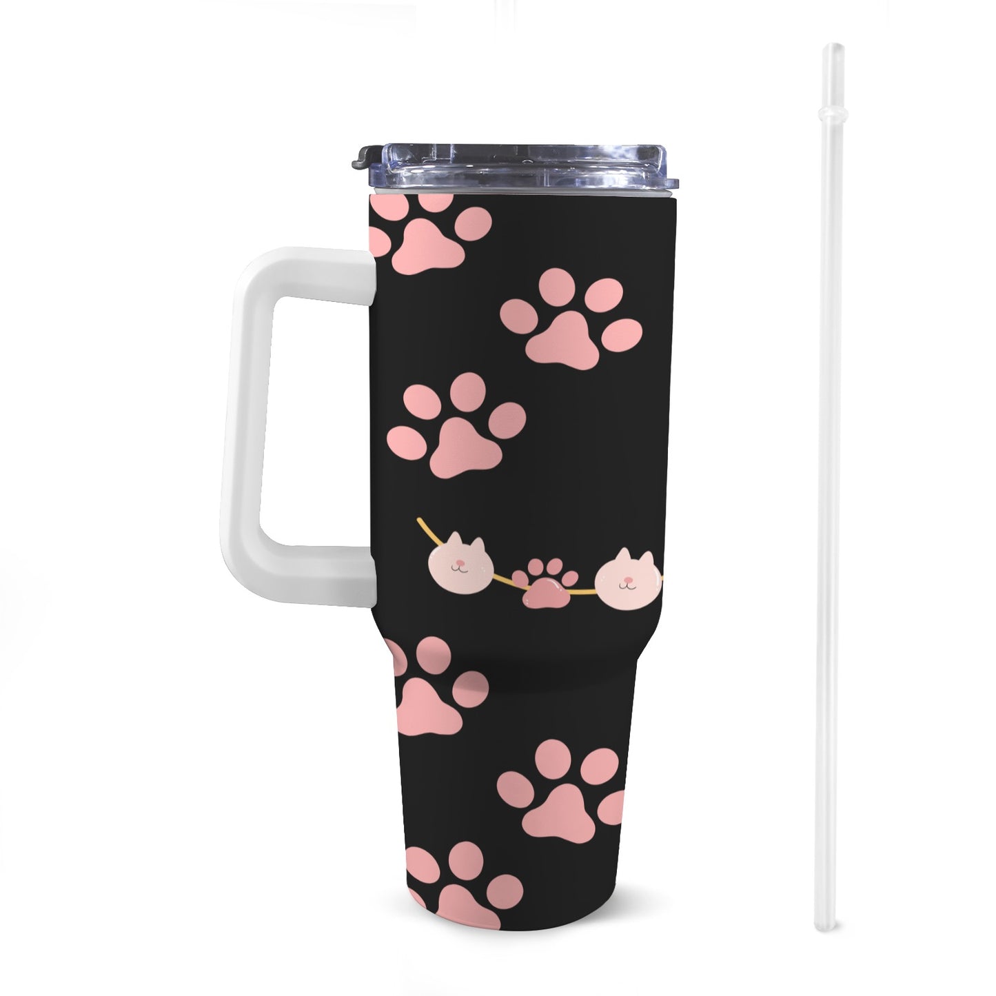 Pet 40 oz Tumbler With White Handle 40oz Tumbler with White Handle