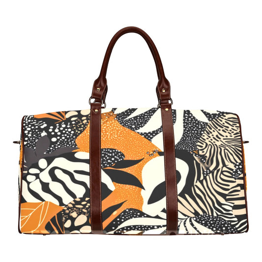Orange and Black Camo Pattern Waterproof Travel Bag Waterproof Travel Bag/Small (Model 1639)