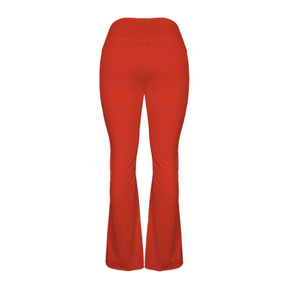 Red Women's High Waist Crossover Tummy Control Flare Leggings High Waist Crossover Tummy Control Flare Leggings