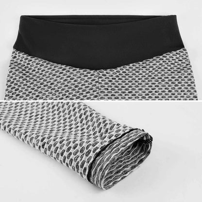 Custom Printed Honeycomb Textured Yoga Pants for Women (All-Over Printing)