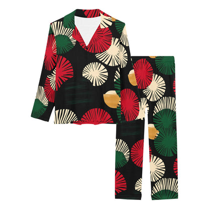 Circle Pattern Women's Pajama Set Women's Long Pajama Set
