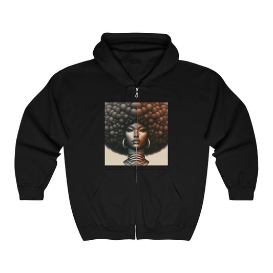Afro Power Unisex Heavy Blend™ Full Zip Hooded Sweatshirt #AP5