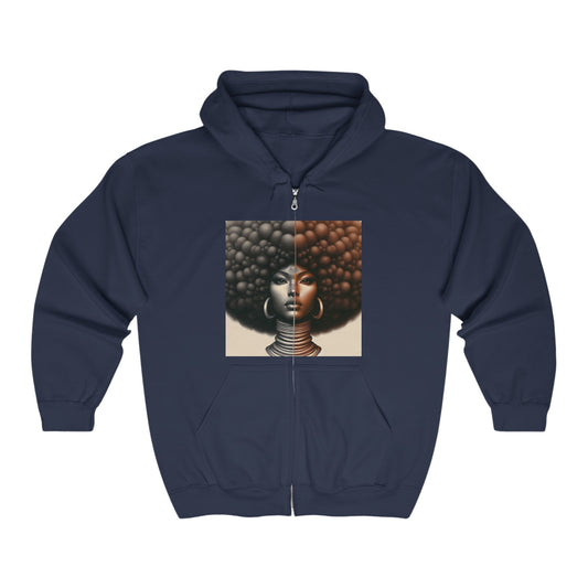 Afro Power Unisex Heavy Blend™ Full Zip Hooded Sweatshirt #AP5