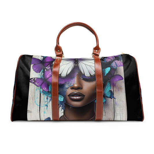 Butterfly Beauty Travel Bag Waterproof Tote Floral Luggage, Nature Lover Gift