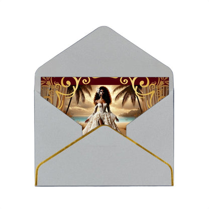 Wedding Golden Edge Greeting Cards (Horizontal)