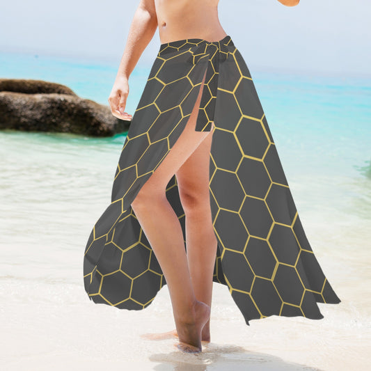 Honeycomb Women's Long Knot Side Cover Up Women's Long Knot Side Cover Up
