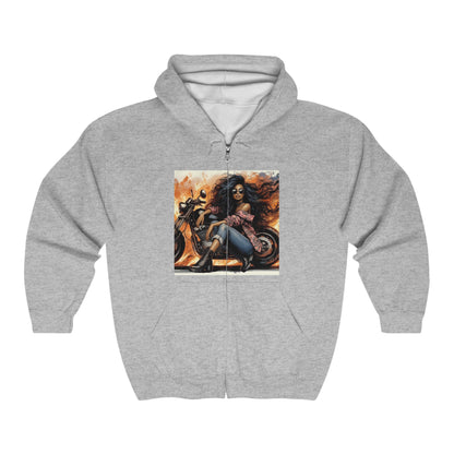 Born To Ride Unisex Heavy Blend™ Full Zip Hooded Sweatshirt #13MU