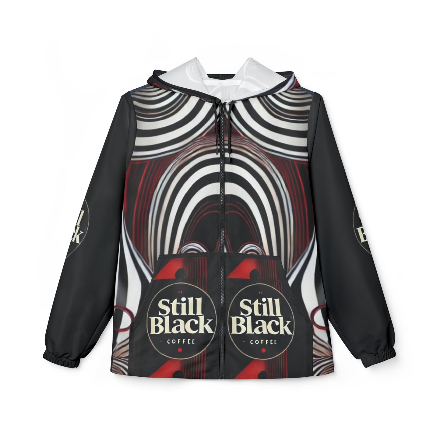 Still Black Windbreaker Jacket (AOP) #SB16
