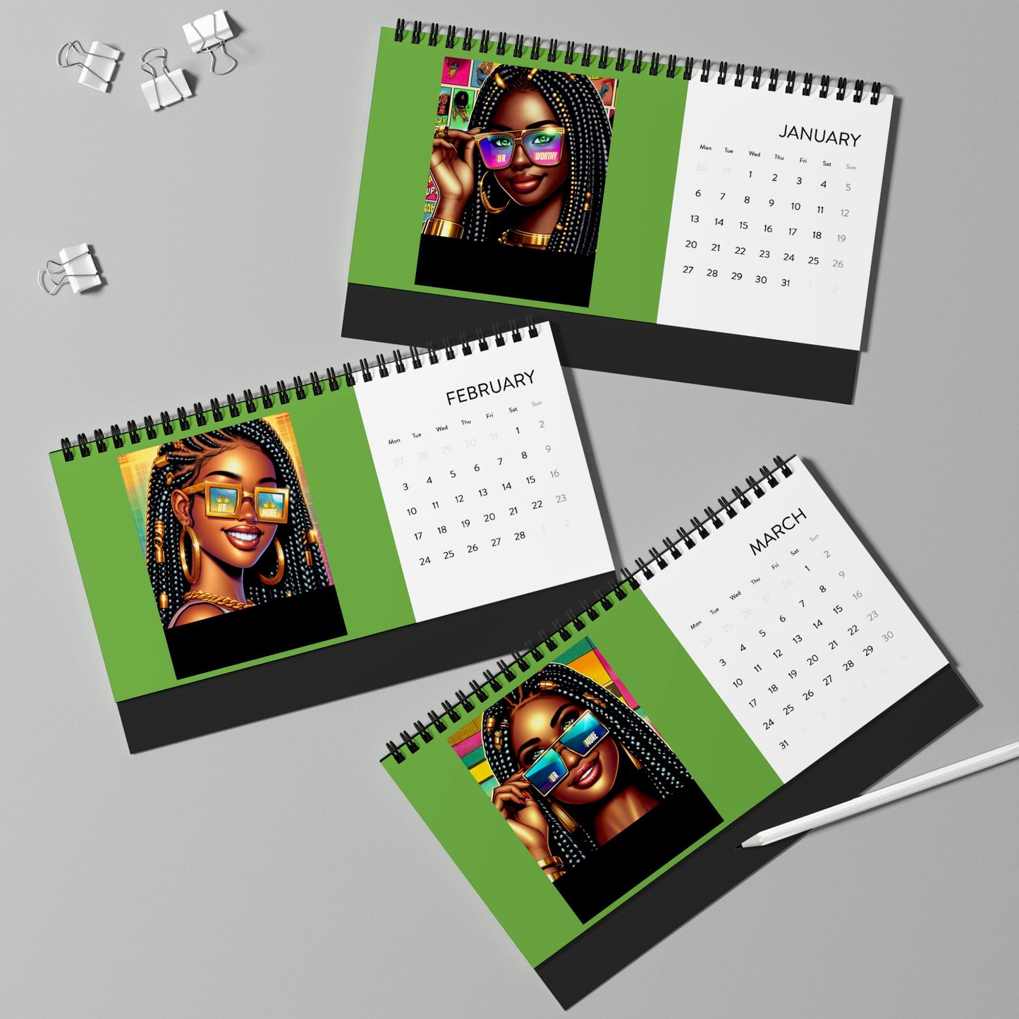 Become The Best Version of Yourself Simplex Desk Calendar (2025 grid) #A