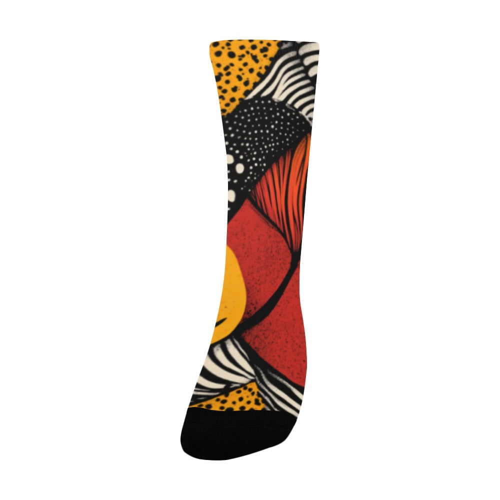 Geometric and Floral Pattern Men's Socks Women's Custom Socks