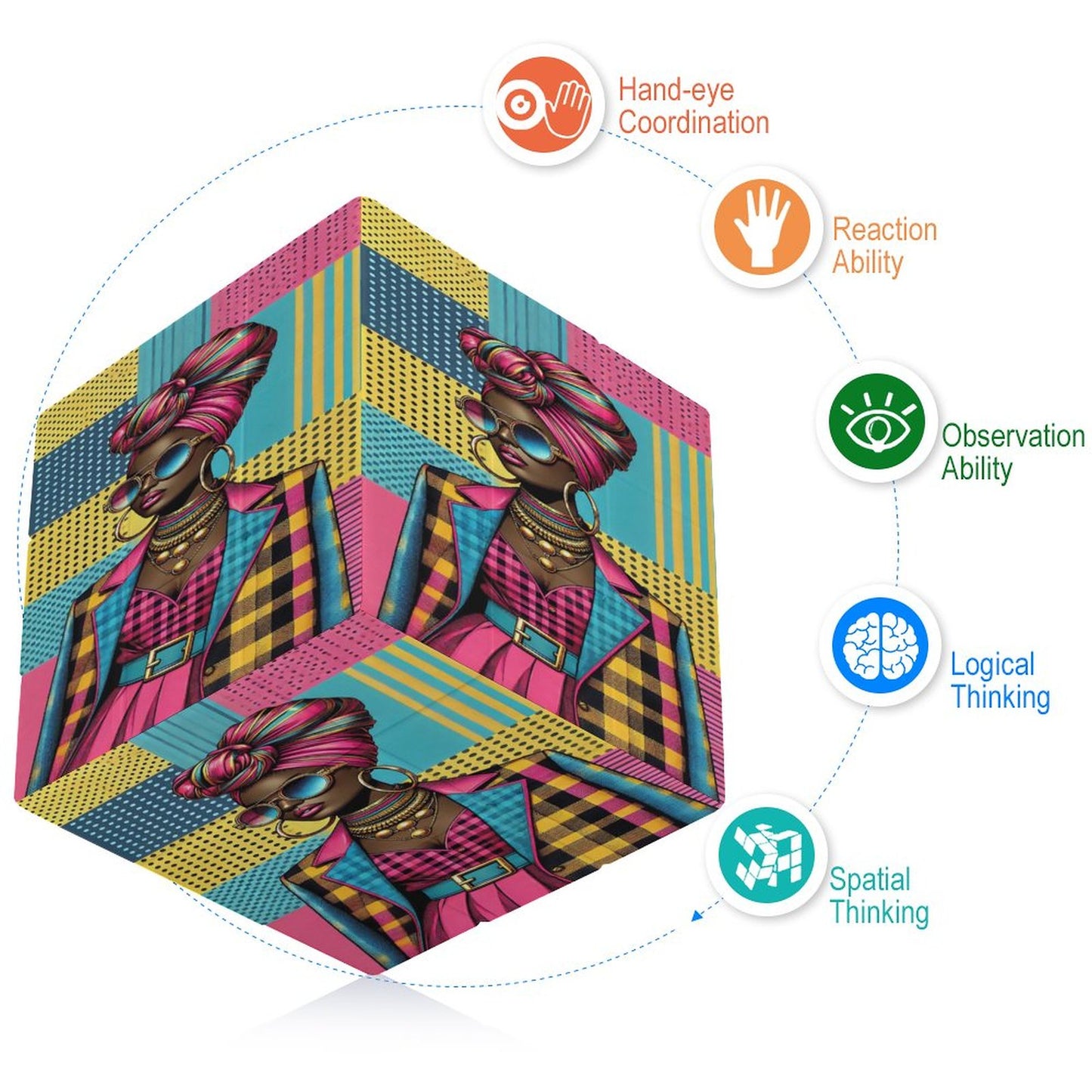 Headwrap Elegance 3x3 Magic Cube (One-sided Printing)