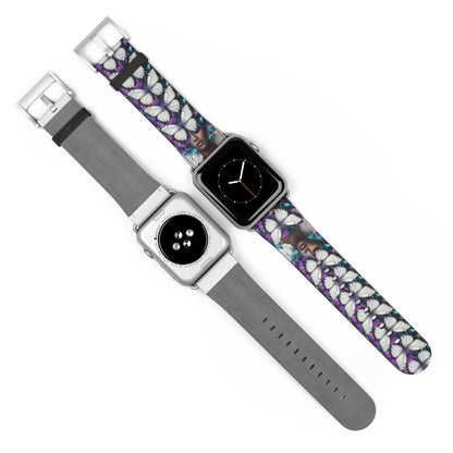 Colorful Butterfly Beauty Watch Band, Adjustable Smartwatch Strap, Floral Pattern, Unique Gift, Spring Fashion Must-Have #BB1