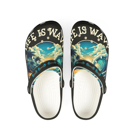 Life is Wavy EVA Foam Rubber Shoes (AOP) #LW2U