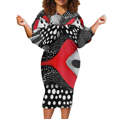 Ladies dolman sleeve bag hip skirt