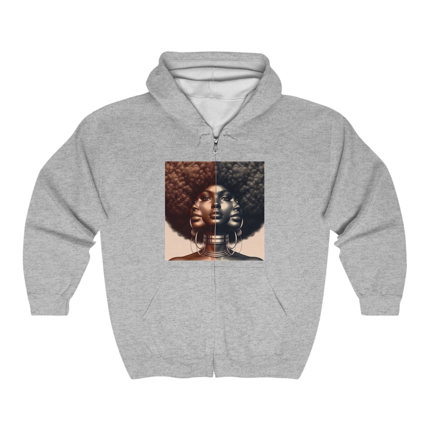 Afro Power Unisex Heavy Blend™ Full Zip Hooded Sweatshirt #AP7
