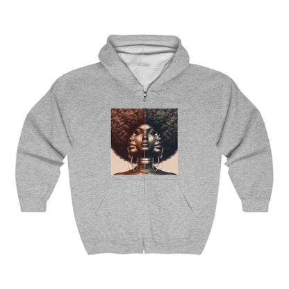 Afro Power Unisex Heavy Blend™ Full Zip Hooded Sweatshirt #AP7