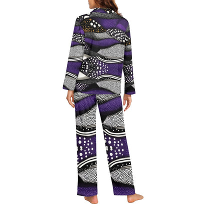 Turn down neck pajamas set for woman