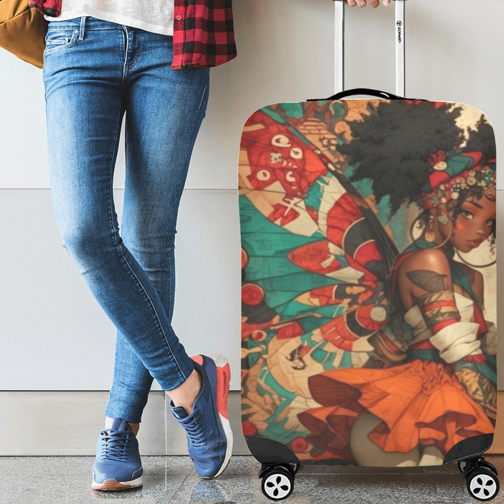 AfroCentric Butterfly Winged Ballerinas Luggage Cover/ Large 26"-28" Luggage Cover/Large 26"-28"