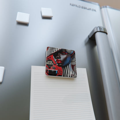 Still Black Porcelain Magnet, Square #SB11