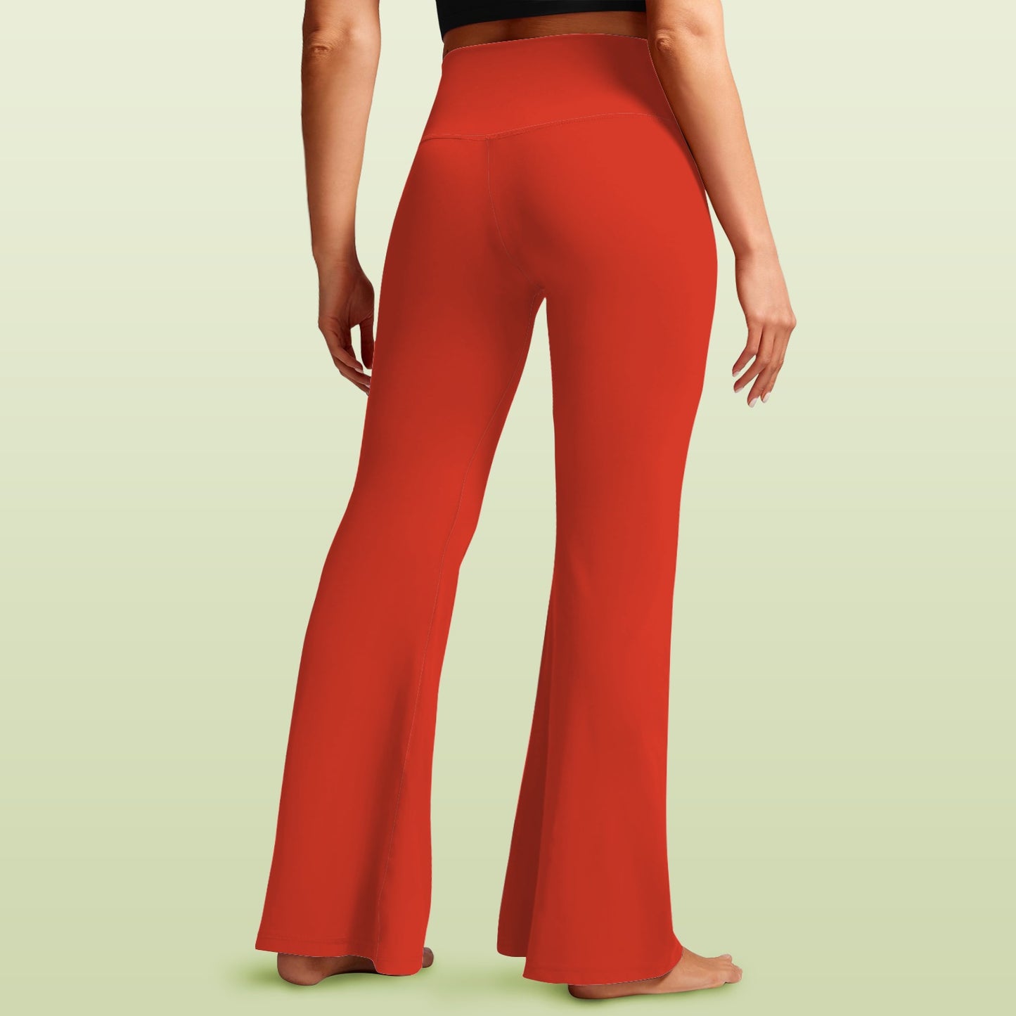 Red Women's High Waist Crossover Tummy Control Flare Leggings High Waist Crossover Tummy Control Flare Leggings