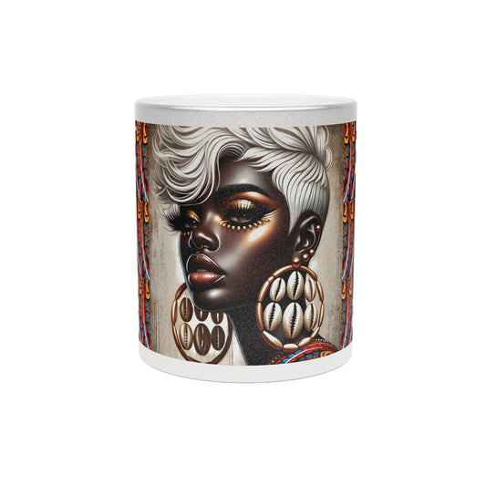 Platinum Beauty African Art Metallic Mug