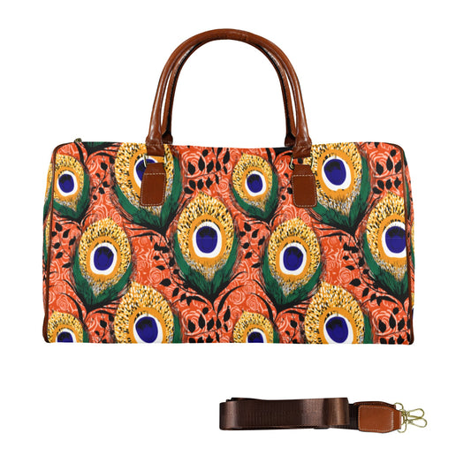 Peacock Travel Bag Large Capacity Travel Bag-Large (Brown Short Patch) (1737)