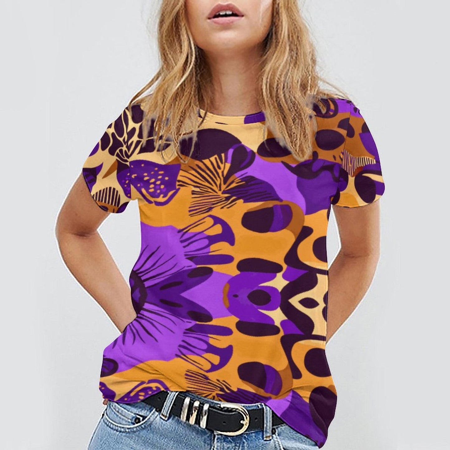 140gsm Women Short Sleeve Shirt (All-Over Printing)