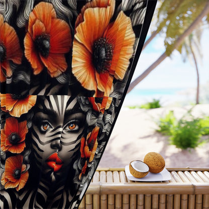 Zebra Fantasy Window Curtains (1 Piece) #ZF33