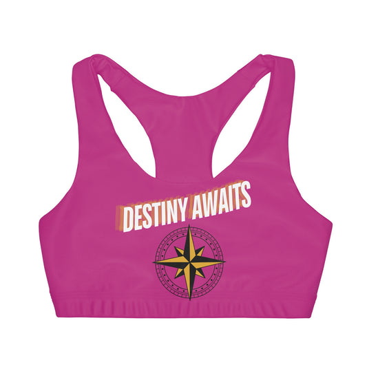 Destined For Greatness Girls' Double Lined Seamless Sports Bra (AOP) #1