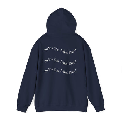 Do You See What I See? Afrocentric Abstract Puzzle Piece Unisex Hoodie Sweatshirt, Woman Print Face Hand Art, Hooded, Black