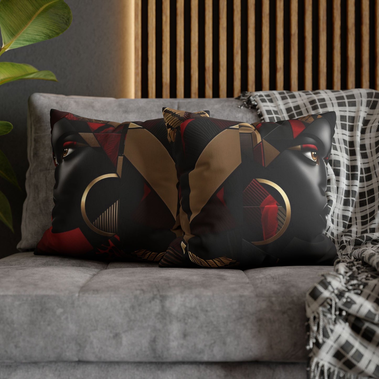 Square Pillowcase, Double Sided Print, Faux Suede Cover #FO2