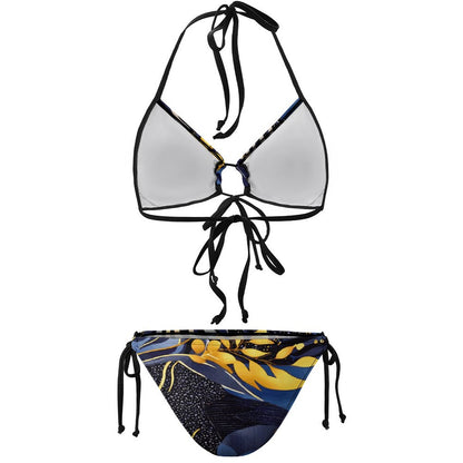 Plus Size Halter Tie Front Bikini Set BK2059 (All-Over Printing)