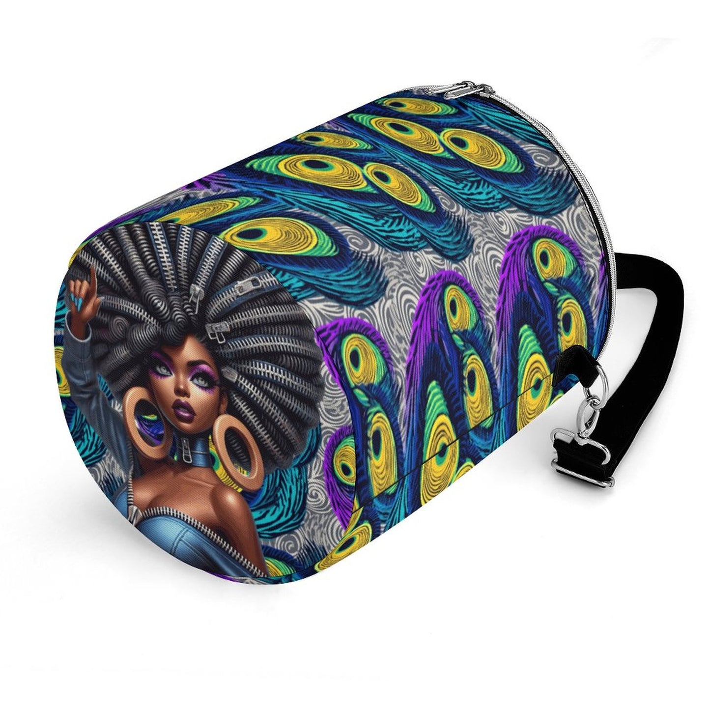 Round Collapsible Insulated Cooler Bag with Shoulder Strap A018 (All-Over Printing)